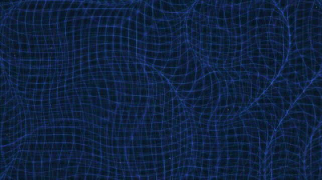 Abstract Blue Digital Grid Wireframe Wavy Pattern 4K High Definition 10 Second Looping UIX Background