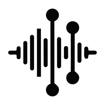 Audio frequency signal levels icon flat black style