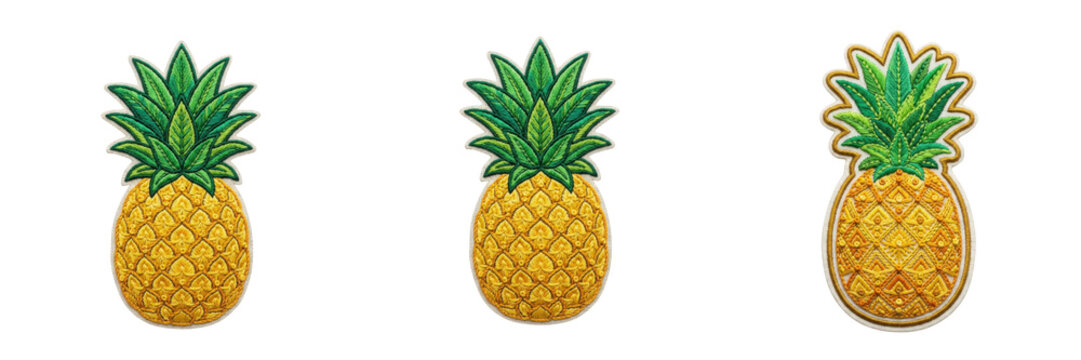 Vibrant tropical fruit badges Isolated on a transparent background