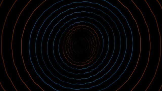 Abstract Concentric Wavy Glowing Lines Background in Orange and Blue 4K UIX Batch Item 28