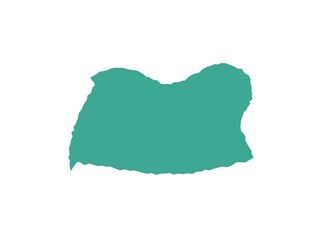 A Simple Flat Teal Silhouette Map Shape Isolated On A Black Background © Nomedec