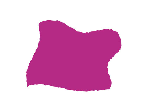 A Solid Magenta Silhouette Shape Of The US State Of Oregon Isolated