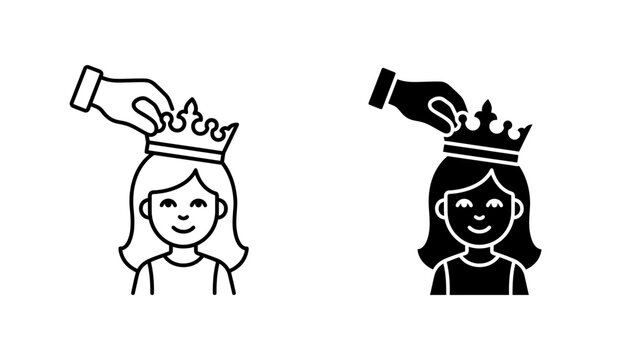 Coronation icon of a princess receiving a royal crown