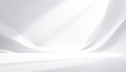 Fototapeta premium Abstract White Wave Background with Smooth Curved Lines, Futuristic Digital Design, Minimal Technology Texture, Modern Business Wallpaper and Clean Elegant Vector Backdrop