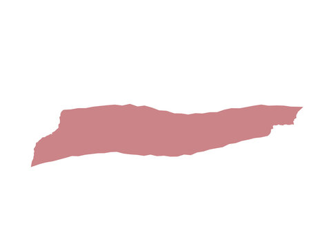 A detailed pink silhouette map of the country of East Timor isolated