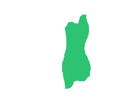 A Simple Green Silhouette Of Madagascar Island Isolated On A Black Background