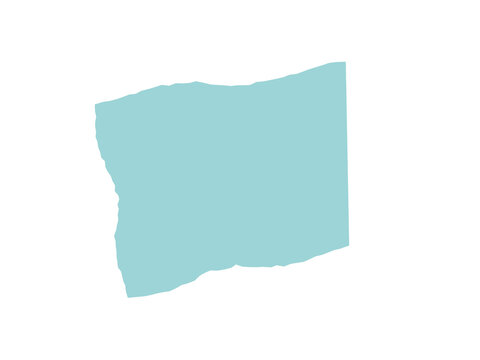 A Simple Light Blue Map Silhouette Of The State Of Oregon Isolated