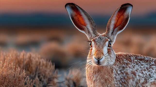 Wild hare closeup portrait beautiful desert grassland wildlife wallpapers