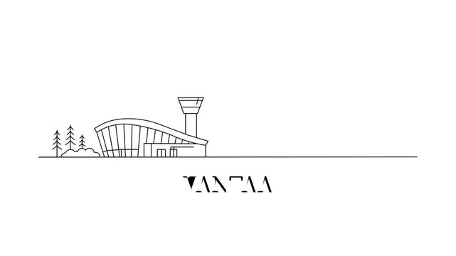Simple line art of Vantaa's skyline