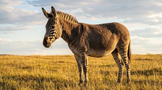 Unique Portrait of a Zonkey in Natural Setting