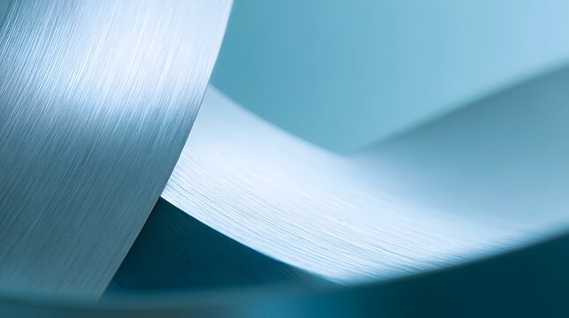 Abstract Brushed Aluminum Sheets Curving Flow Background