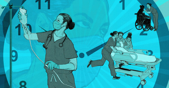 Busy stressful day for hospital nurse