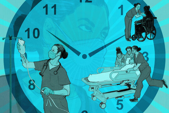 Busy stressful day for hospital nurse