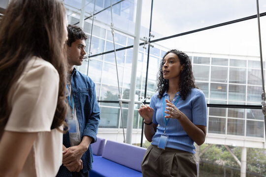 Engaging Conversation in a Bright Office Space