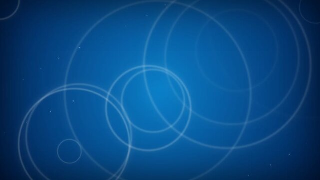 Abstract Glowing Blue Circles and Light Trails on Dark Background