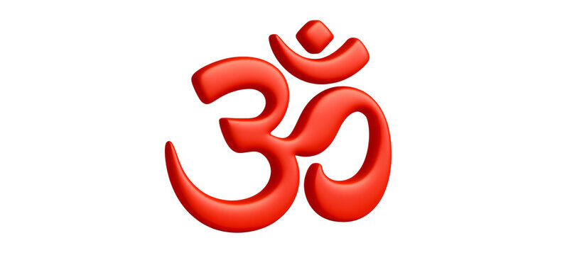 OM or AUM symbol. Hindu belief sign. Generative AI technology.	
