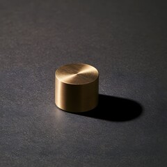 Naklejka premium Minimalist Brass Weight on Charcoal Background