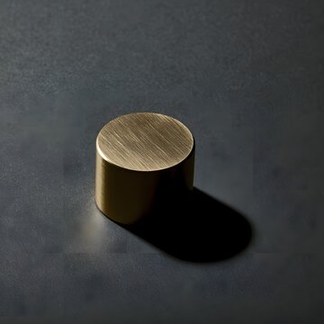 Minimalist Brass Weight on Charcoal Background