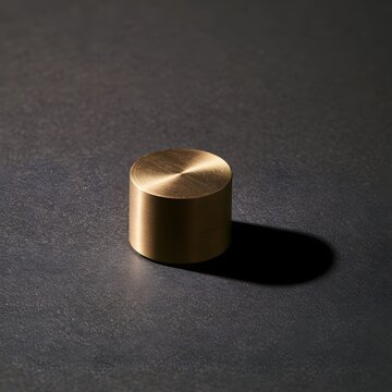 Minimalist Brass Weight on Charcoal Background