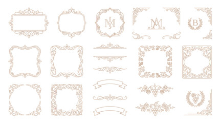 Fototapeta premium Elegant Vintage Ornate Frames and Borders - Isolated Design Elements