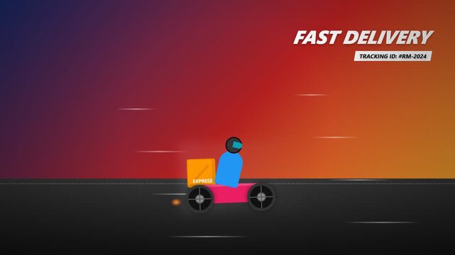Fast Delivery Express Driver Cartoon Character in Motion