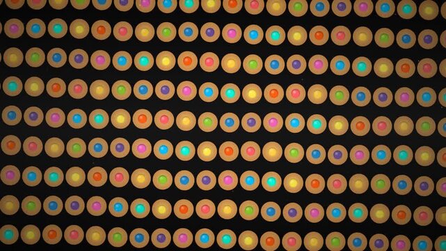 Abstract LED Display Grid with Colorful Pixel Lights