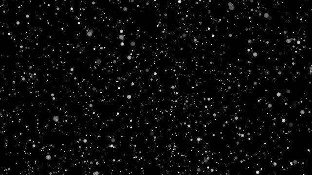 Dynamic snow-like particle loop with countless white glowing points drifting through a dark space, perfect for visualizers, VJ loops, atmospheric scenes, and creative media content.