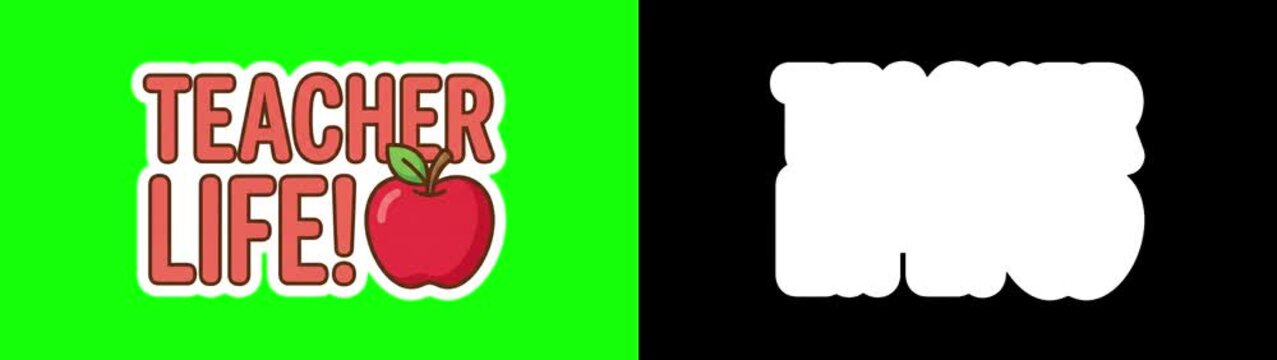 Teacher life humor sticker pack collage, classroom chaos badges, stop motion animation on green screen
