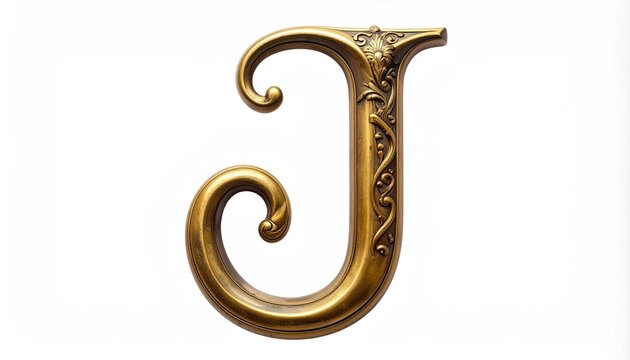 Ornate Gold Letter J Decor Detail