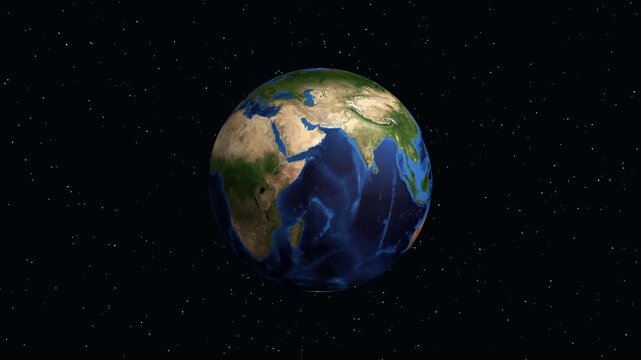 Earth Zoom Animation Transitioning from Space to Ujungpandang Indonesia