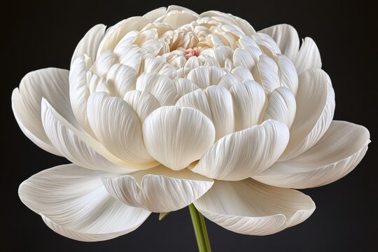 White lotus flower blossoming macro close up elegant botanical design