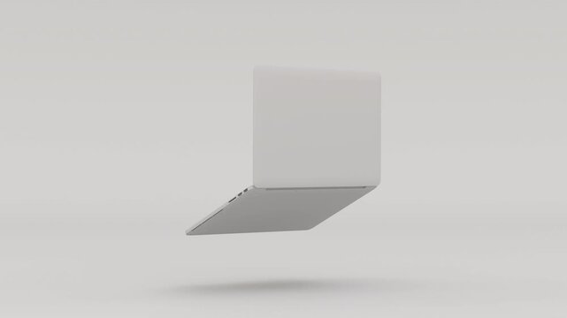 Matte Grey Laptop 3D Rotating Computer 3D Illustration Video