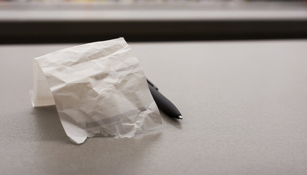 Crinkled Return Receipt on Retail Counter