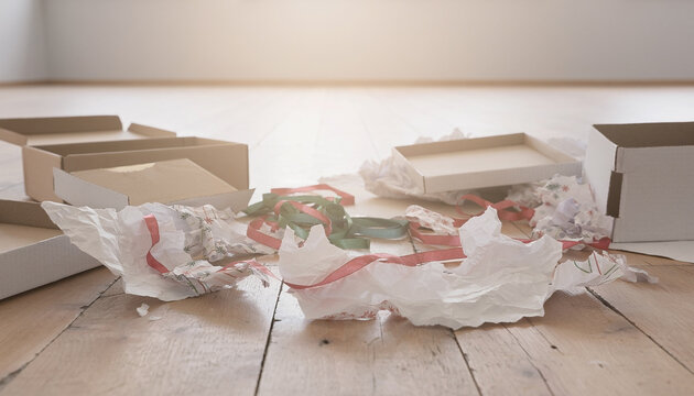 Torn Wrapping Paper After Christmas Morning