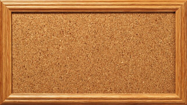 Wooden framed cork notice board a rectangular bulletin surface with a natural texture corkboard pinboard