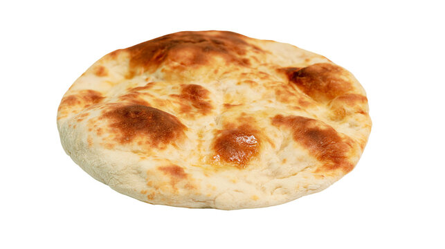 Round flatbread with golden brown baked crust and soft texture