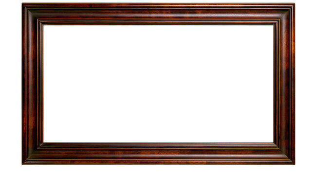 Ornate dark wood picture frame with beveled edges