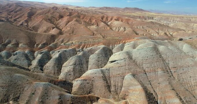 Aerial View of Colorful Mountains in Zanjan Province, Iran