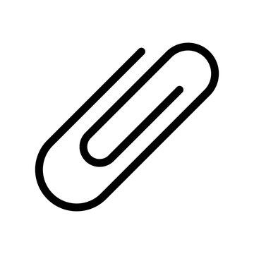 Simple black paperclip icon vector illustration