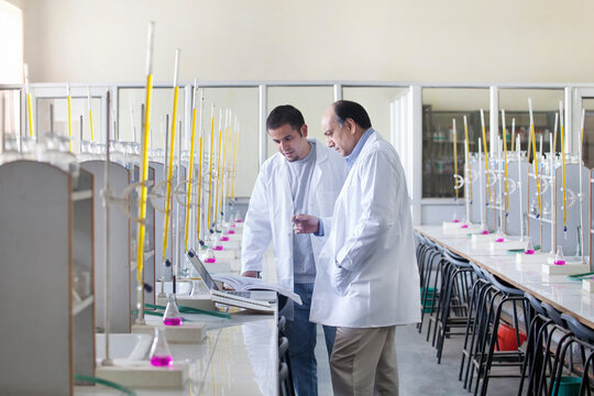 Professor and student in chemistry lab
