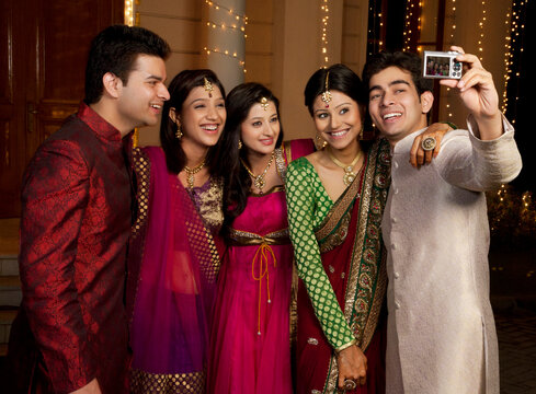 Friends taking a self portrait
