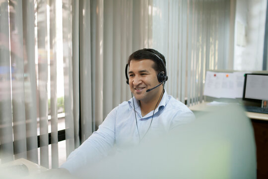 Business executive with headset