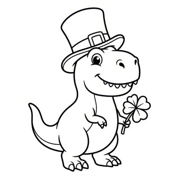St. Patrick's Day Dinosaur Coloring Page