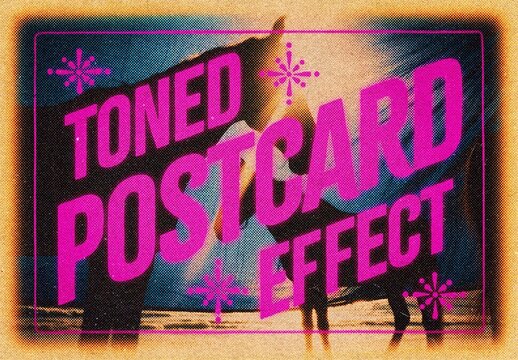 Toned Postcard Photo Effect For Poster And Social Media Design