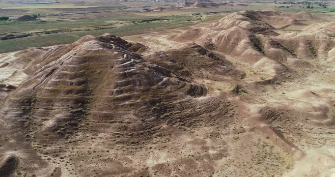 Aerial View of Unique Hills in Zanjan Province, Iran