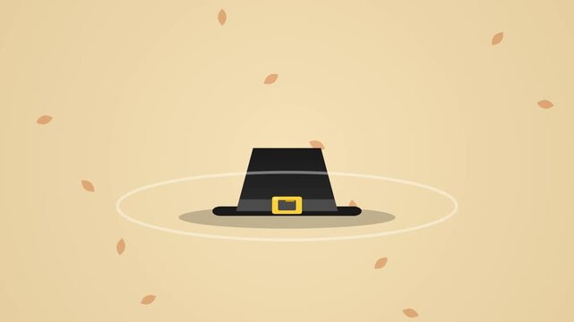 Bouncing Pilgrim Hat Animation for Thanksgiving Holiday