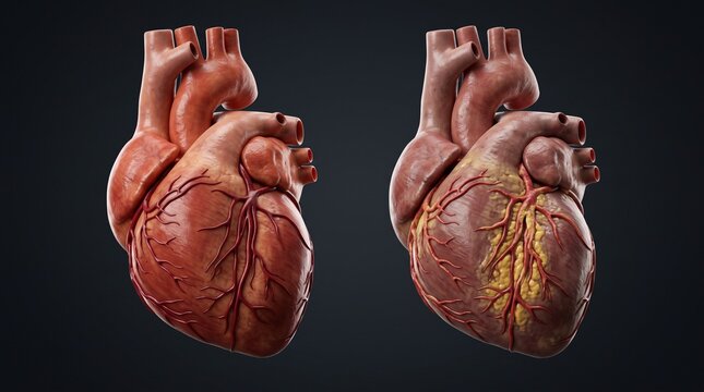 Detailed 3D Rendered Human Heart Anatomy Model.