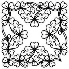 Fototapeta premium Decorative floral clover border design