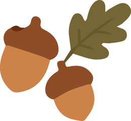 Autumn Acorns and Oak Leaf Clipart © Stacy