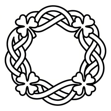 Celtic knot wreath with shamrocks